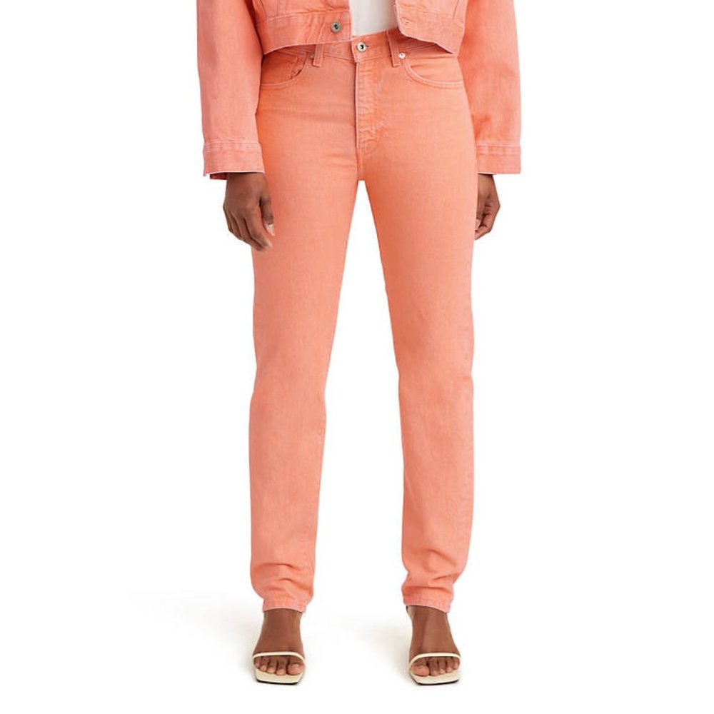 NWT Levi's Pipe Straight Jeans in Sherbet Orange - Picture 2 of 7